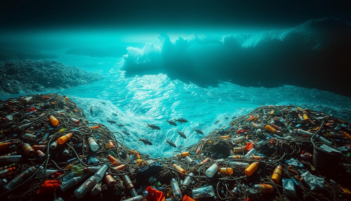 isole di plastica negli oceani