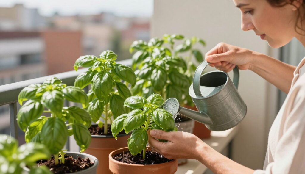 annaffiatura basilico