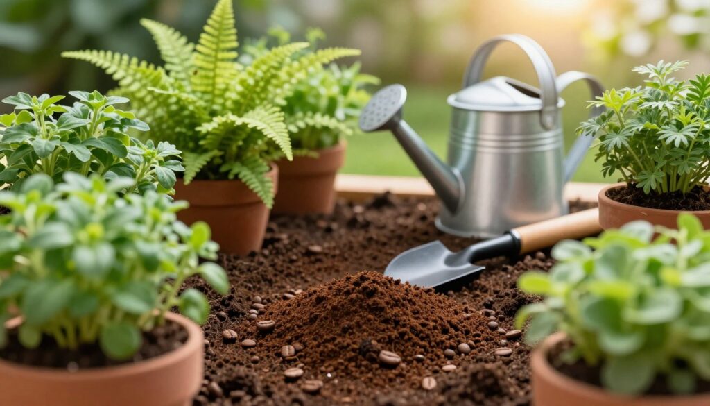 piante trattate con fondi caffè piante trattate con fondi caffè