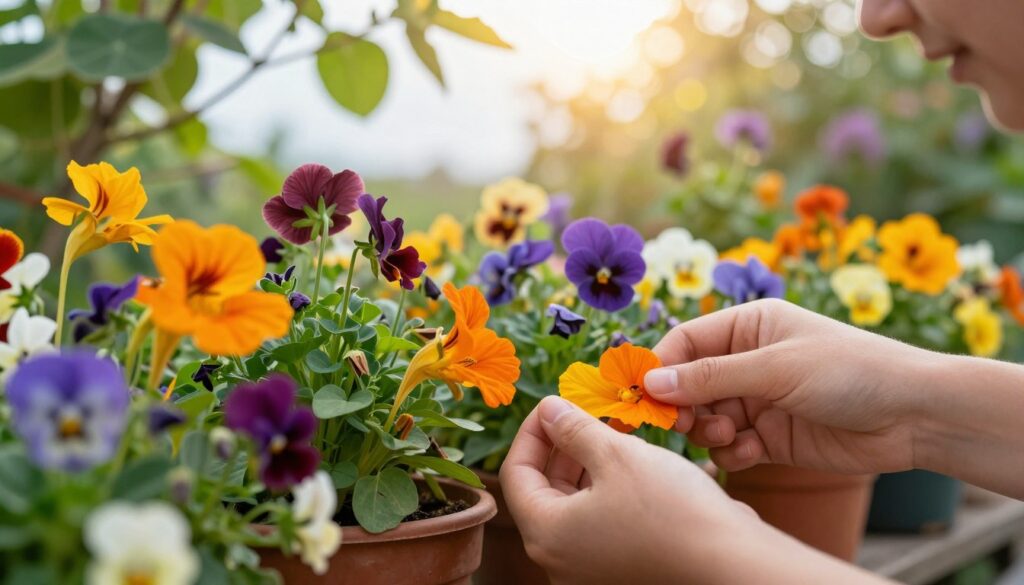 raccolta petali fiori commestibili raccolta petali fiori commestibili